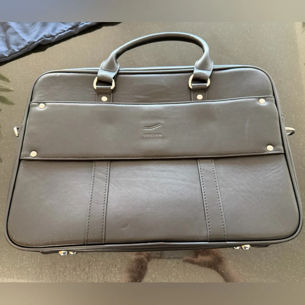Black Leather Men's Briefcase